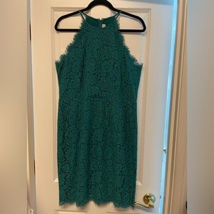 Loft Veridian Green Lace Dress